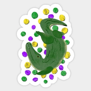 Paper Craft Mardi Gras Gator Sticker